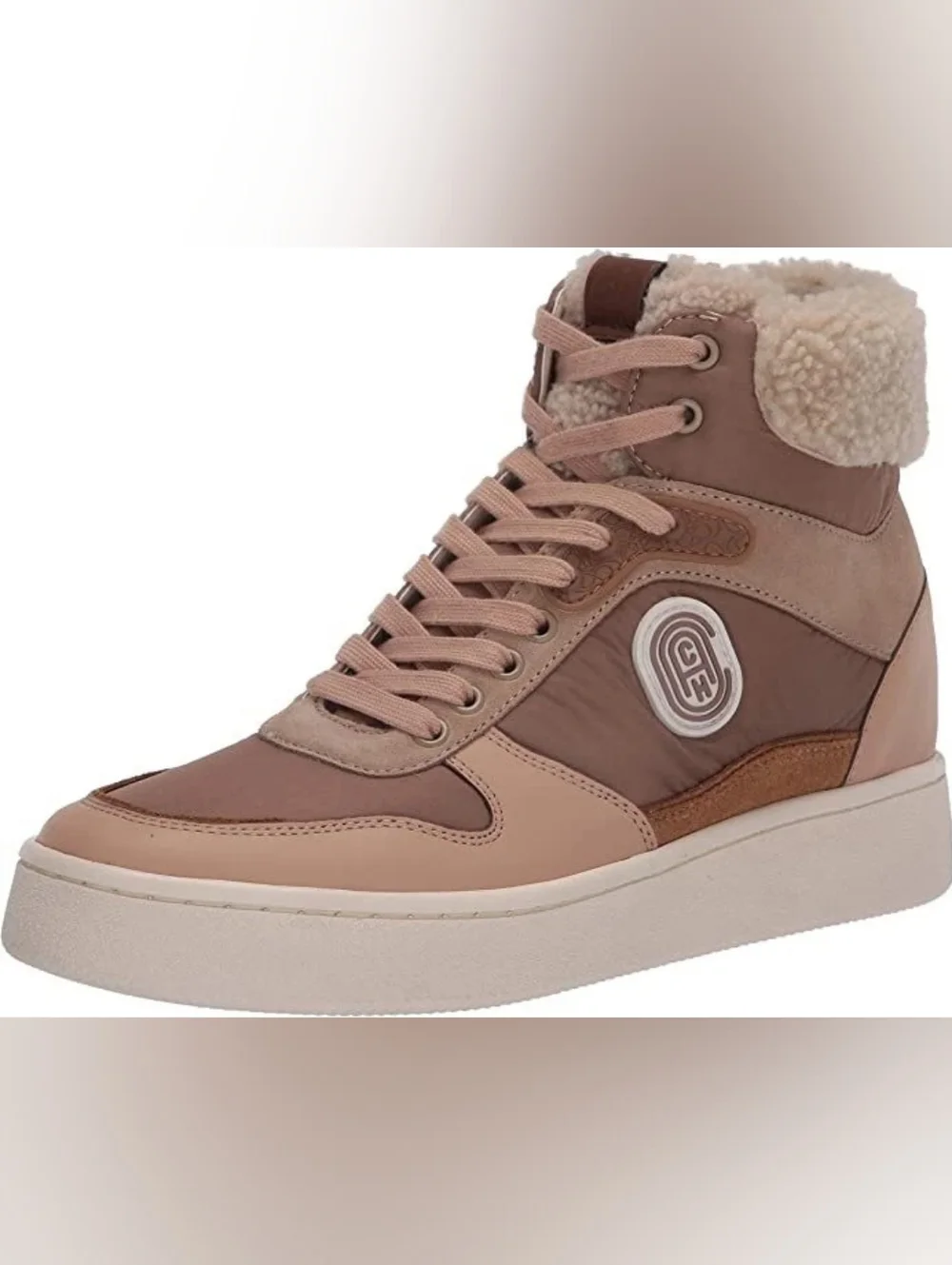 Coach C220 High Top Sneakers in Mushroom/Oat
